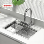 Chậu rửa bát Moomton M6244 inox SUS304 vân sần chống xước