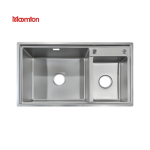 Chậu rửa bát Moomton 2 hố M8347 inox SUS304 vân sần chống xước